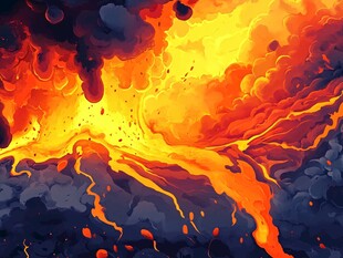 火山爆发的壮丽景象