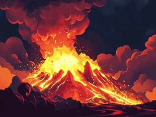 火山喷发壮丽景象