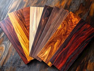 多彩珍稀木材样本展示