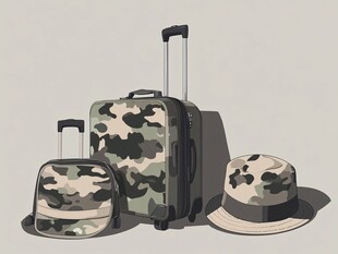 迷彩旅行装备三件套