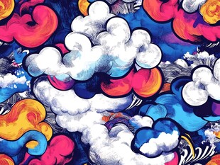 梦幻多彩云朵图案设计