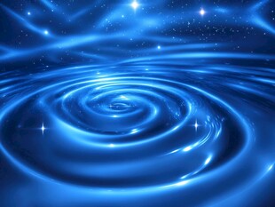 梦幻蓝色水波星空背景