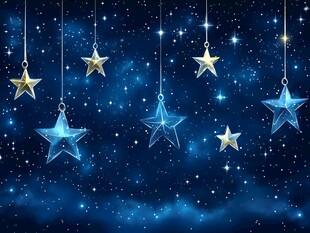 梦幻星空下的闪耀星星