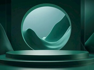 绿色几何风格产品展示空间