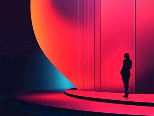 舞台上的光影人影剪影