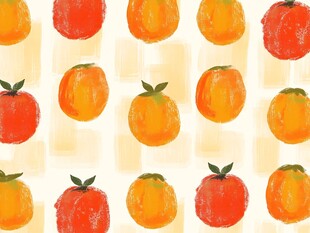 手绘水果图案的清新背景