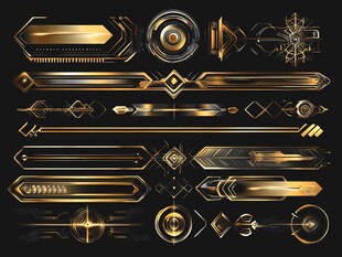 金色科技风UI元素集合
