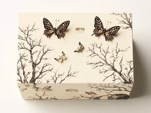 蝴蝶装饰的精美纸质礼盒