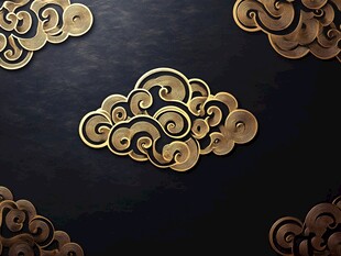 金色祥云图案 中式典雅风