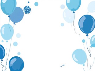 蓝色气球装饰背景图
