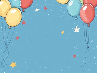 多彩气球星星背景图
