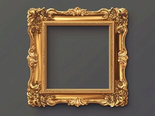 金色雕花复古画框