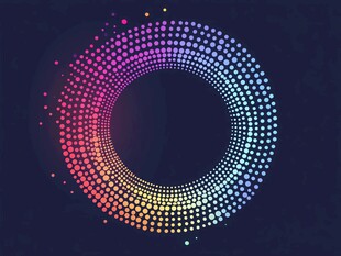 炫彩圆点环形图案设计