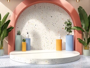 简约展台绿植装饰场景