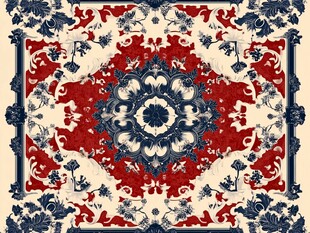 传统中式古典花纹地毯图案