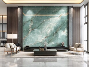 奢华客厅之绿宝石纹背景墙