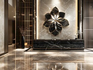 现代奢华大厅装饰艺术品