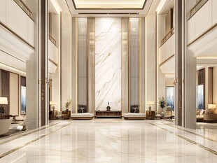 豪华大气的酒店大堂空间