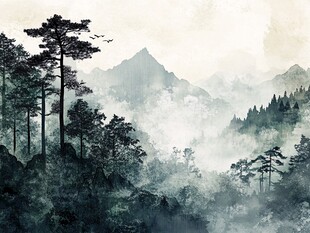 水墨山林间的静谧景致