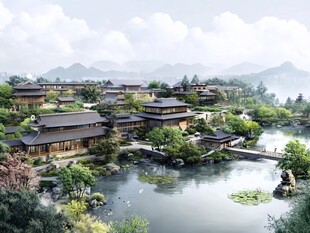 中式水乡建筑群景观设计