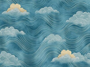 中式云海波浪纹理图案