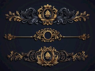 复古华丽金色装饰元素