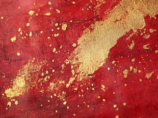 红底金箔纹理艺术画面