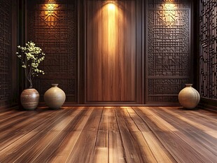 中式木质门庭典雅空间