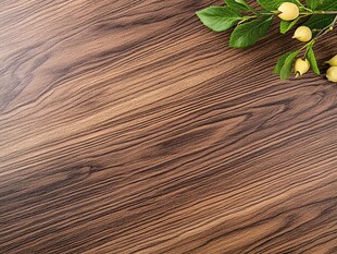 木纹桌面配清新绿植