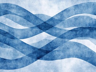 蓝调波浪抽象艺术图案