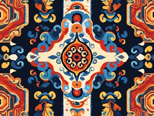 中式传统民族风几何图案