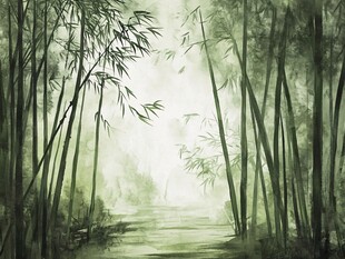 水墨竹林间的清幽小径