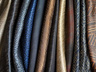 多样纹理皮革面料展示