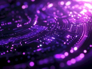 梦幻紫色科技光效背景图