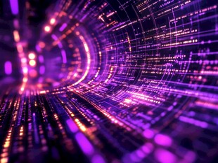 紫色科技感数字隧道景观