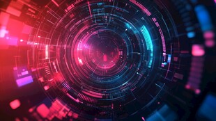 炫彩科技感圆形数字背景