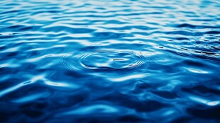 蓝色水面上的涟漪