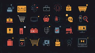 多彩电商及办公图标集合