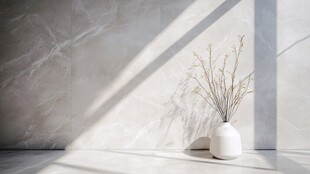 素雅角落的瓶中枯枝