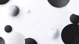 黑白几何球体抽象背景图