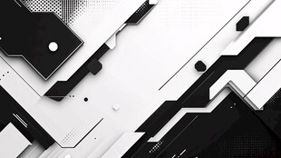 黑白几何抽象科技风背景