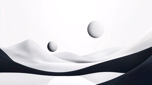 黑白极简星球地貌景观