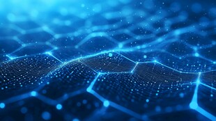 蓝色科技感蜂窝状数据背景