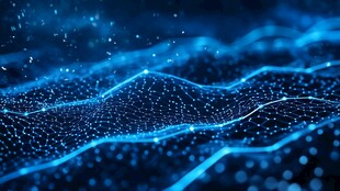 科技感蓝色数据流动背景