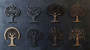 多样金属树形装饰摆件