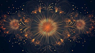 璀璨烟花绽放梦幻夜空