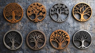 各式树形金属装饰圆盘