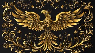 金色凤凰华丽装饰图案