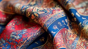 绚丽多彩的传统花纹丝巾