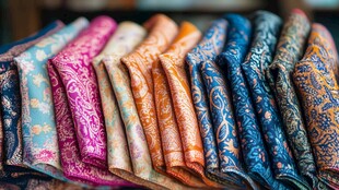 多彩印花布料展示